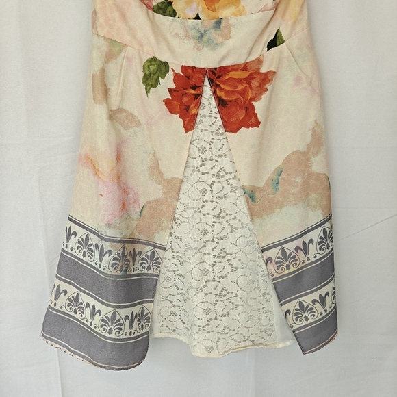 Farm Rio Mini Strapless Floral Lace Mini Dress Size Small Women's XS - Picture 3 of 11